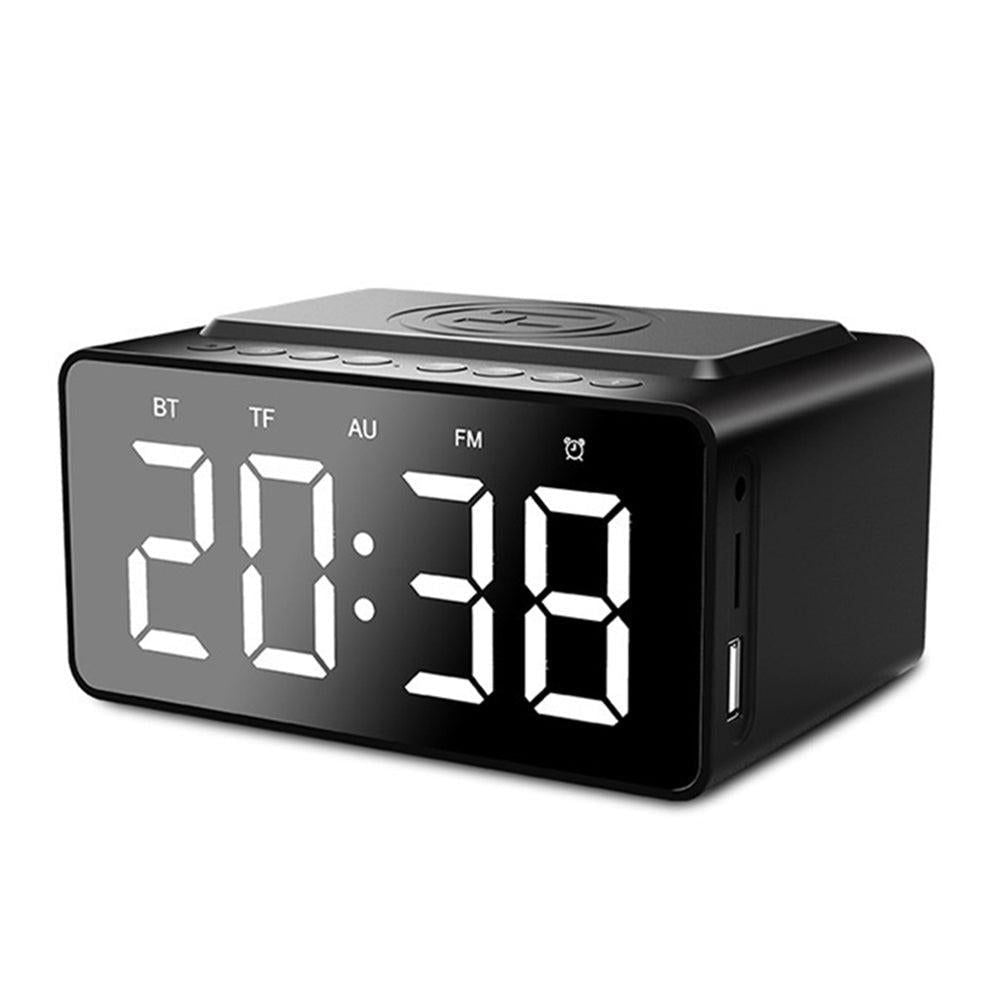Wireless Charging Bluetooth Speaker with LED Digital Alarm Clock and FM Radio V1263-JX-6729