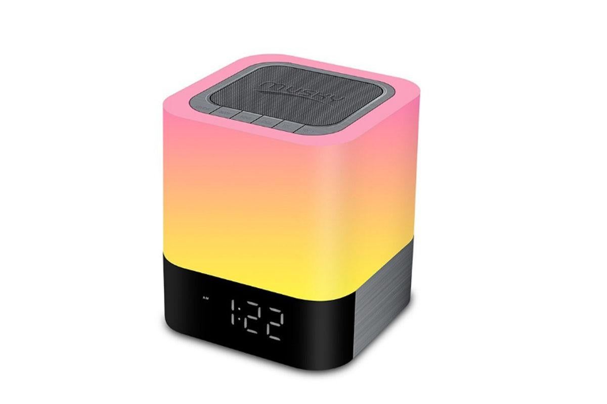 Night Lights Bluetooth Speaker Alarm Clock Bluetooth Speaker Touch Sensor Bedside Lamp Dimmable Multi-Color V1263-JX-6734