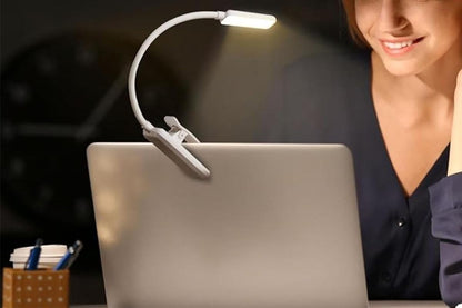 Rechargeable LED Book Light with 3 Adjustable Color Temperatures, 80H Reading Time - White V1263-JX-6741-2