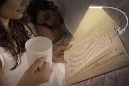 Rechargeable LED Book Light with 3 Adjustable Color Temperatures, 80H Reading Time - White V1263-JX-6741-2