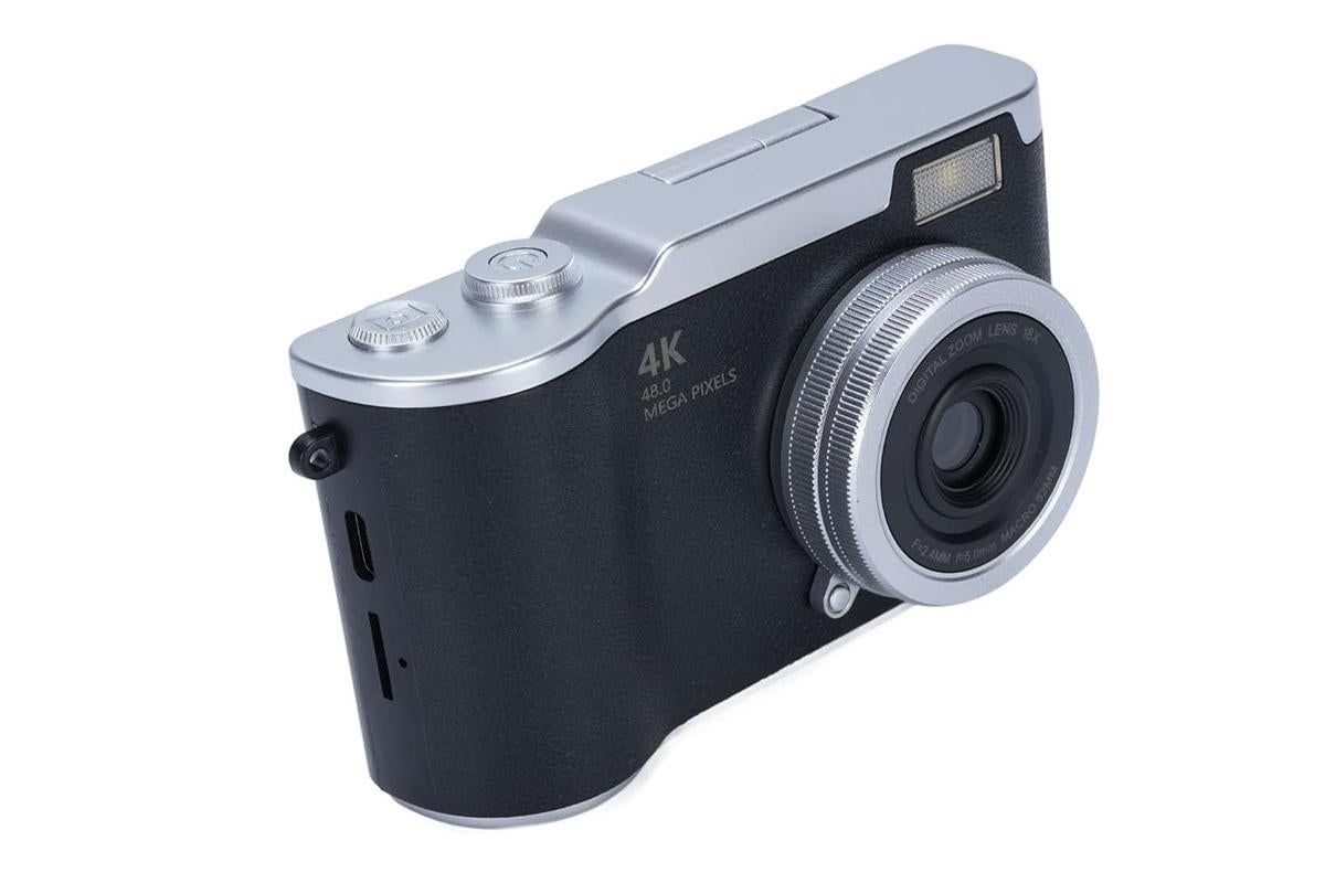 HD 1080P Flip Screen Retro Digital Camera 2.4-inch Display with 64GB TF Card - Black V1263-JX-6746-1