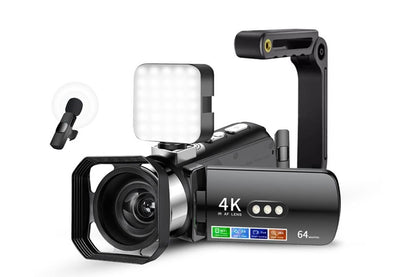 4K Video Camera Camcorder 64MP Vlogging Camera With 28X Digital Zoom for YouTube - Black Pro Version V1263-JX-6747-2