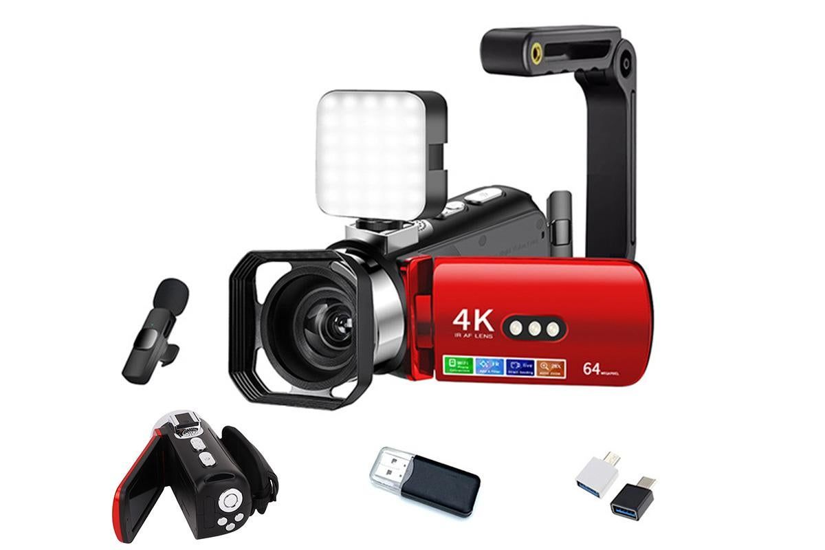 4K Video Camera Camcorder 64MP Vlogging Camera With 28X Digital Zoom for YouTube - Black Pro Version V1263-JX-6747-2
