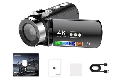 4K Video Camera Camcorder 64MP Vlogging Camera With 28X Digital Zoom for YouTube - Black Pro Version V1263-JX-6747-2
