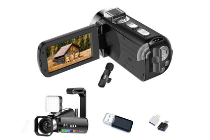 4K Video Camera Camcorder 64MP Vlogging Camera With 28X Digital Zoom for YouTube - Black Pro Version V1263-JX-6747-2