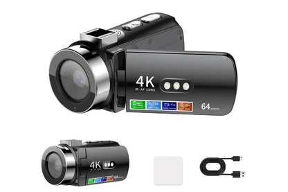4K Video Camera Camcorder 64MP Vlogging Camera With 28X Digital Zoom for YouTube - Black Pro Version V1263-JX-6747-2