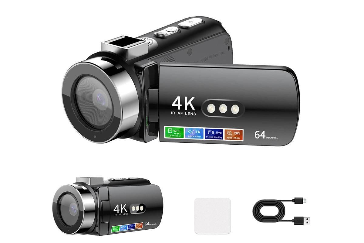 4K Video Camera Camcorder 64MP Vlogging Camera With 28X Digital Zoom for YouTube - Red Pro Version V1263-JX-6747-3