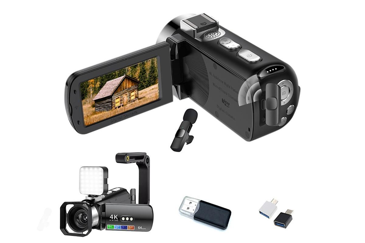 4K Video Camera Camcorder 64MP Vlogging Camera With 28X Digital Zoom for YouTube - Red Pro Version V1263-JX-6747-3