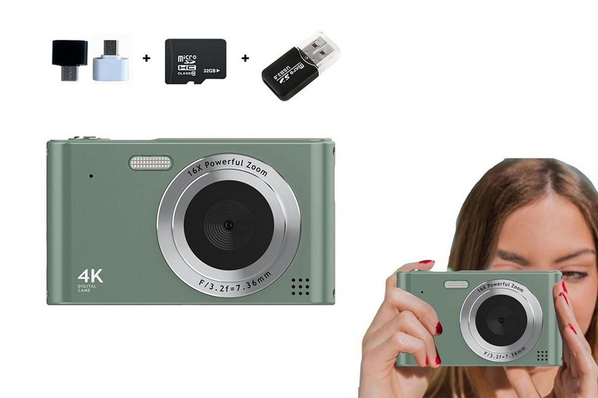 4K HD Digital Camera for Photography and Video Vlogging Camera Camera with 32G Memory Card 16X Digital Zoom V1263-JX-6748-1