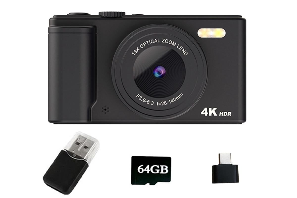 4K Digital Camera Flip Screen Autofocus for Vlogging and Photography Beginners - Black V1263-JX-6749-1