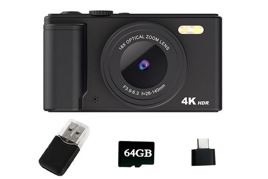 4K Digital Camera Flip Screen Autofocus for Vlogging and Photography Beginners - Black V1263-JX-6749-1
