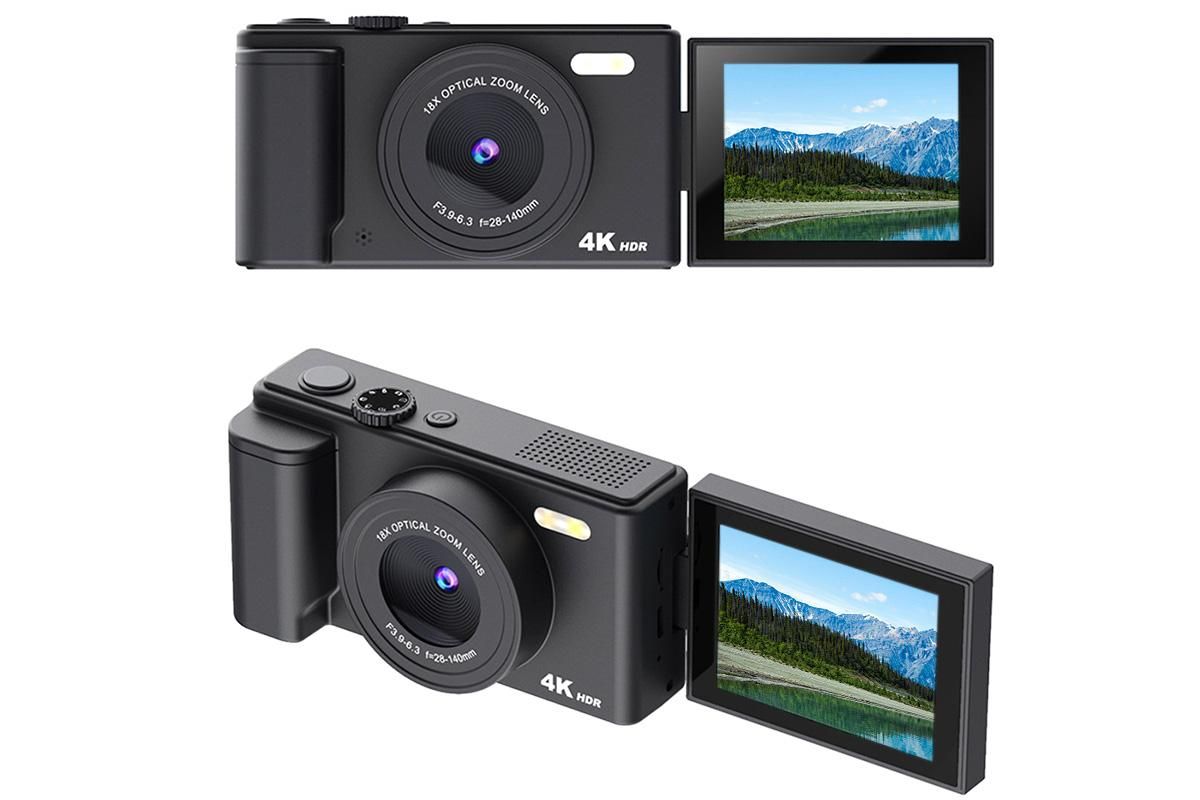 4K Digital Camera Flip Screen Autofocus for Vlogging and Photography Beginners - Black V1263-JX-6749-1