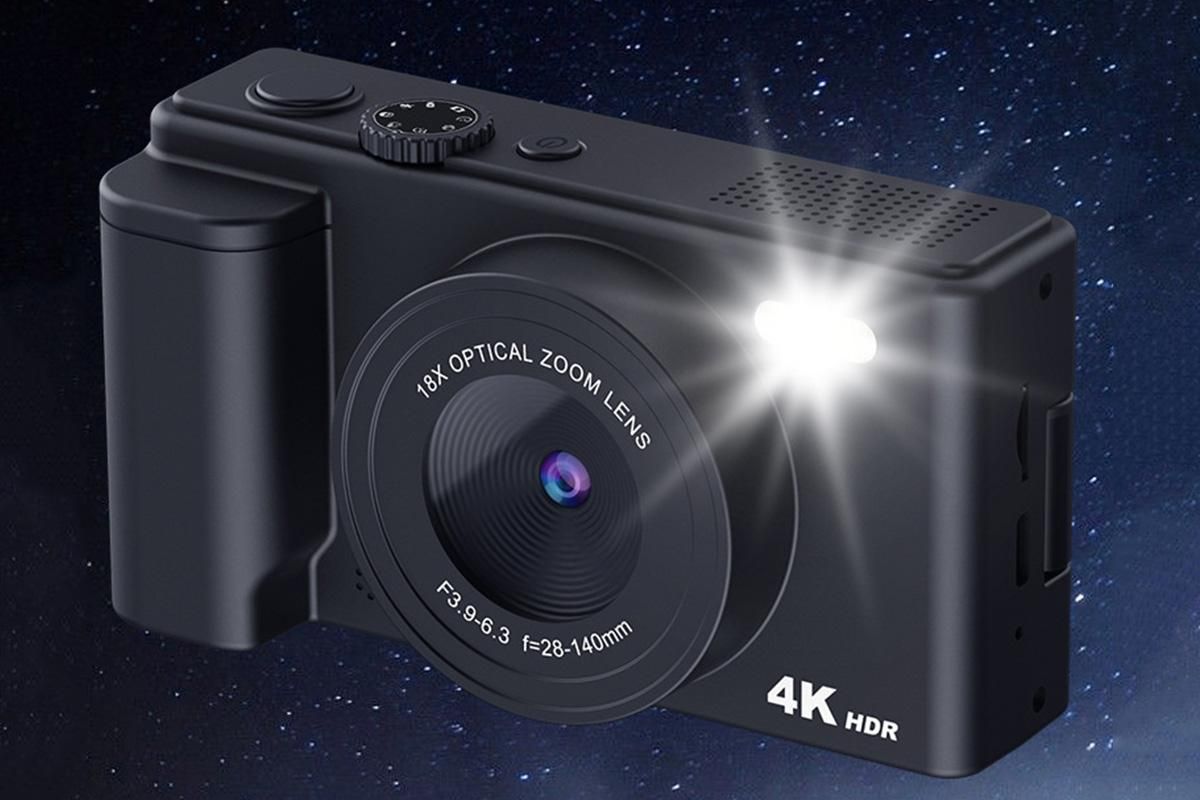 4K Digital Camera Flip Screen Autofocus for Vlogging and Photography Beginners - Black V1263-JX-6749-1