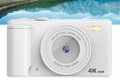 4K Digital Camera Flip Screen Autofocus for Vlogging and Photography Beginners - White V1263-JX-6749-2