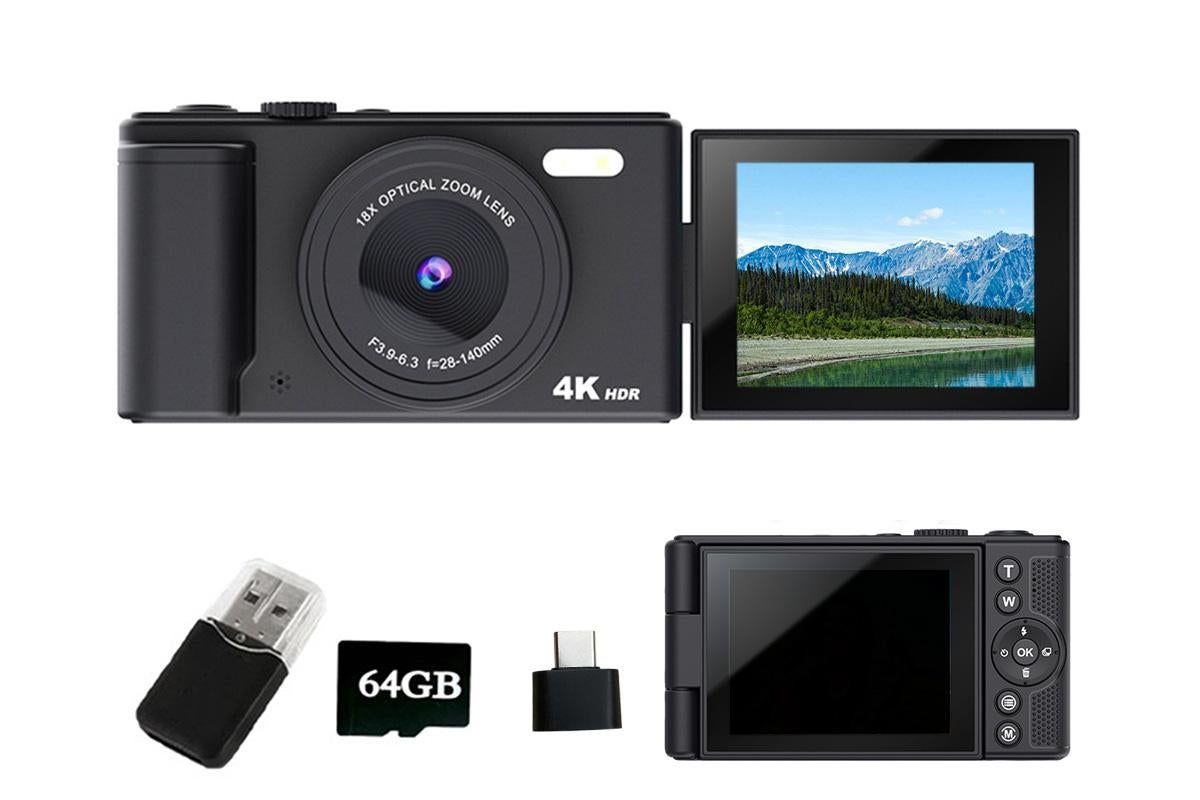 4K Digital Camera Flip Screen Autofocus for Vlogging and Photography Beginners - White V1263-JX-6749-2