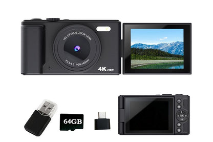 4K Digital Camera Flip Screen Autofocus for Vlogging and Photography Beginners - White V1263-JX-6749-2