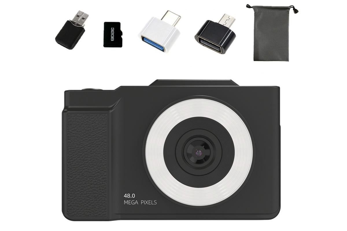 Digital Camera With 180 Degree Flip Screen 16X Digital Zoom Camera With 32G Memory Card -Black V1263-JX-6750-2