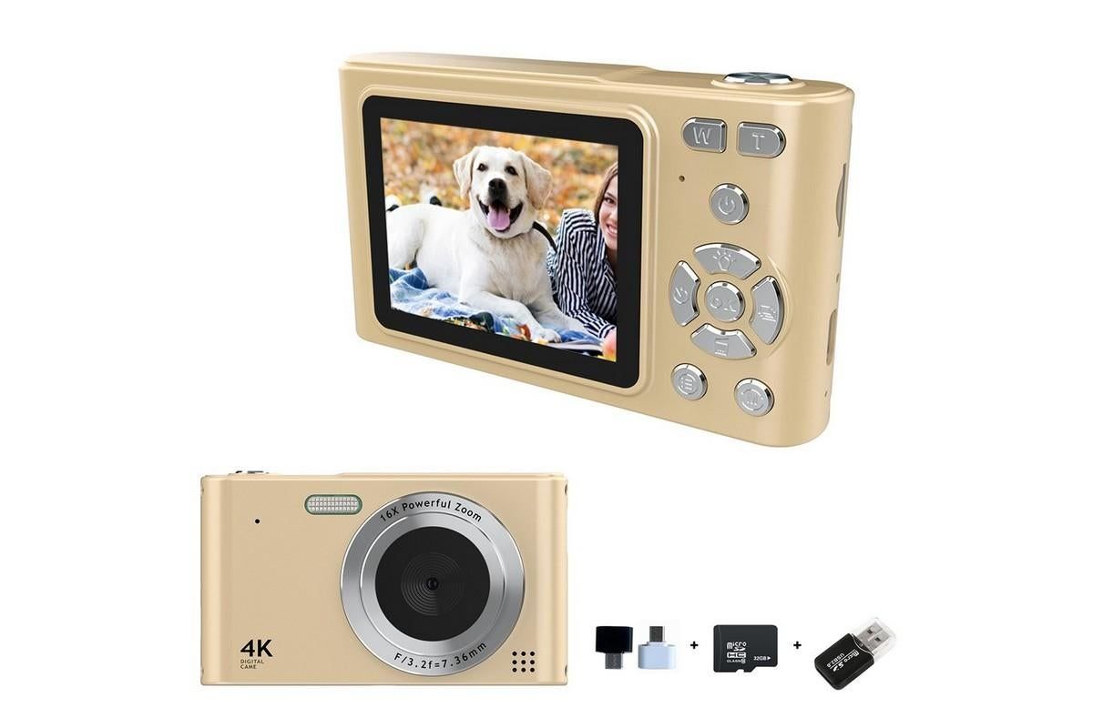 4K Digital Camera for Photography Vlogging Camera for YouTube Video 16X Digital Zoom with 32G Memory Card - V1263-JX-6752-1