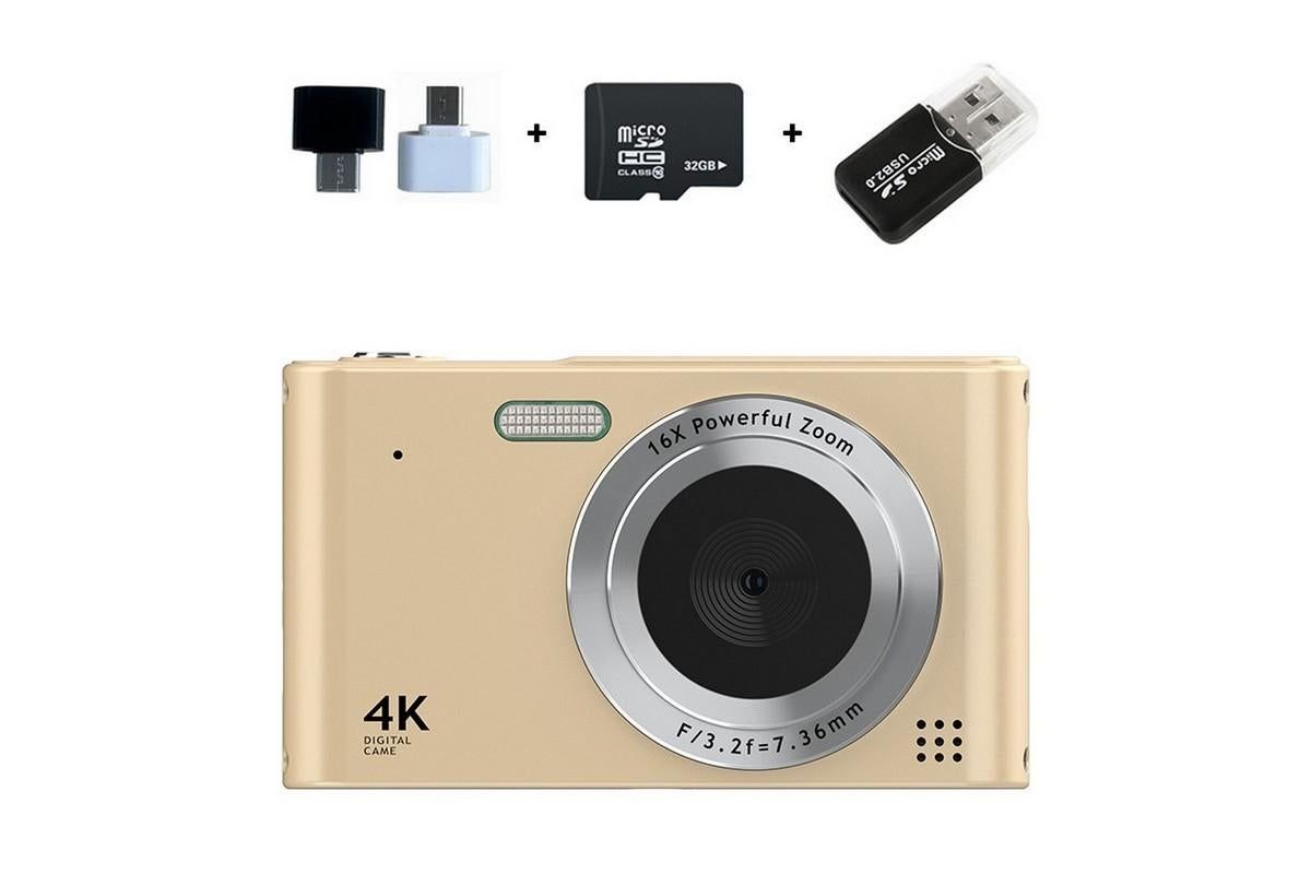 4K Digital Camera for Photography Vlogging Camera for YouTube Video 16X Digital Zoom with 32G Memory Card - V1263-JX-6752-2