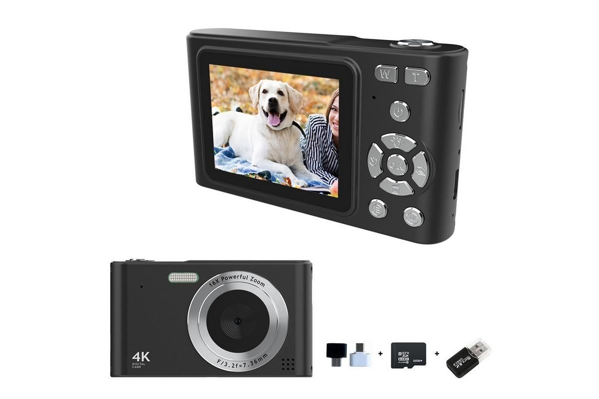 4K Digital Camera for Photography Vlogging Camera for YouTube Video 16X Digital Zoom with 32G Memory Card - V1263-JX-6752-3