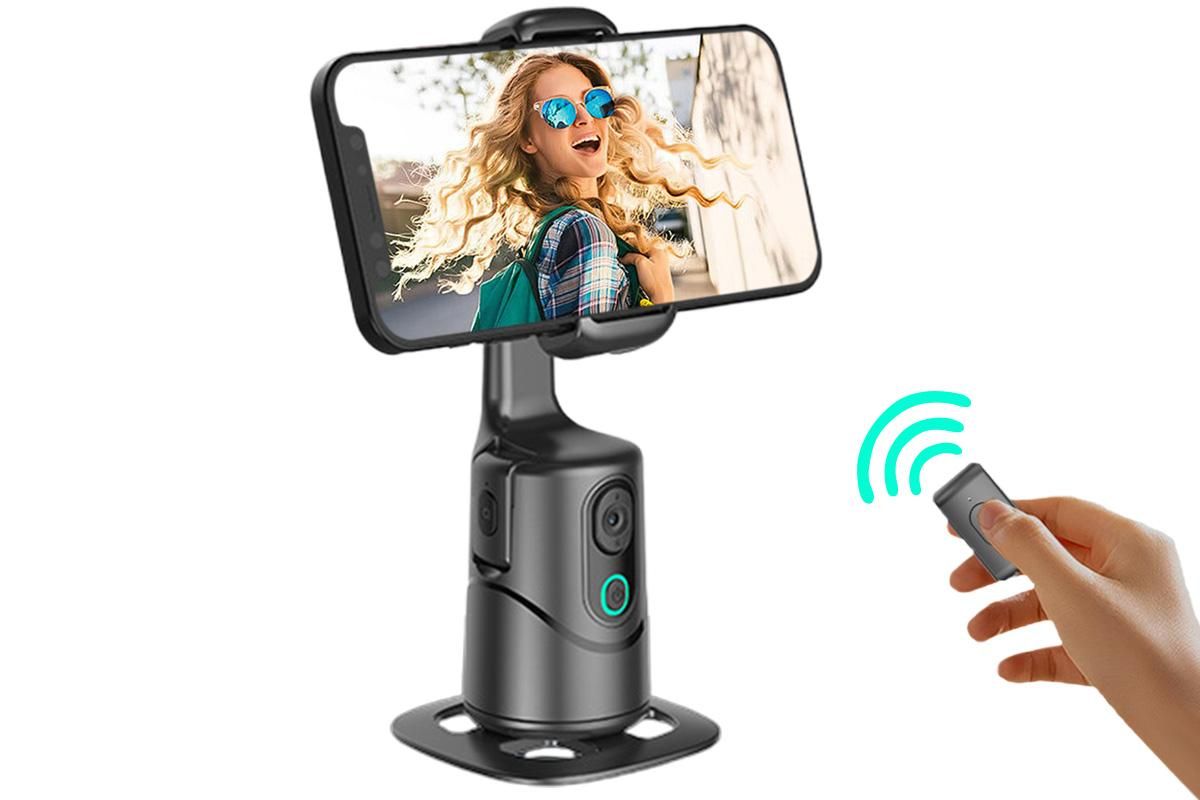 Auto Face Tracking Tripod 360 degrees Rotating Auto Tracking Phone Stand with Remote Gesture Control for V1263-JX-6754