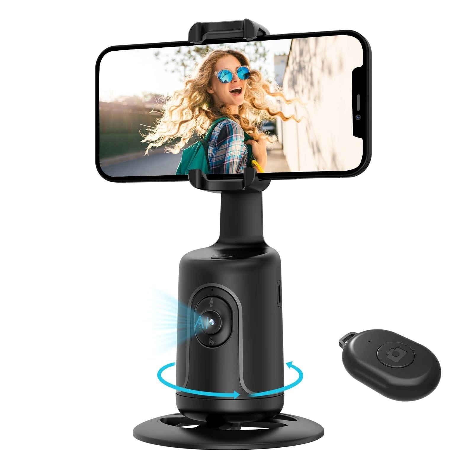 Auto Face Tracking Tripod 360 degrees Rotating Auto Tracking Phone Stand with Remote Gesture Control for V1263-JX-6754