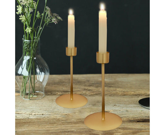 2Pcs Candlestick Exquisite Decorative Simple Nordic Style Candlelight Stand Home Decor -Golden V1263-JX-676