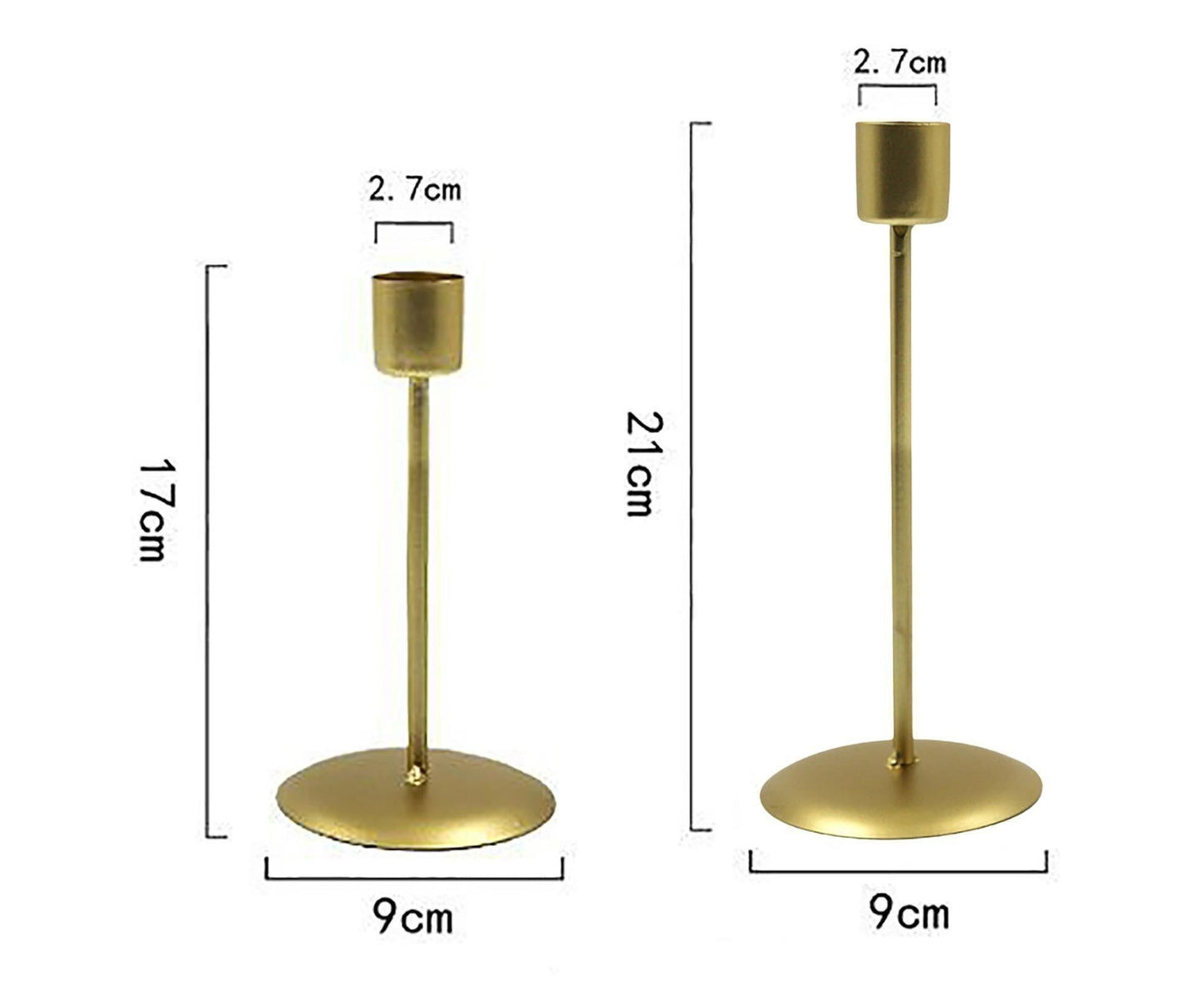 2Pcs Candlestick Exquisite Decorative Simple Nordic Style Candlelight Stand Home Decor -Golden V1263-JX-676