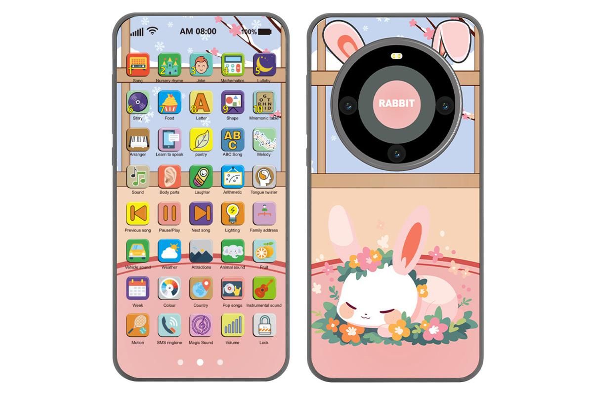 Learning Phone Toy with Over 10000 Educational Contents Touch Screen Early Education Gift for 3 year old+ - V1263-JX-6761-1