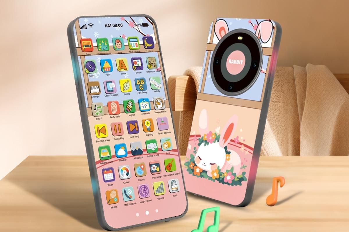 Learning Phone Toy with Over 10000 Educational Contents Touch Screen Early Education Gift for 3 year old+ - V1263-JX-6761-1