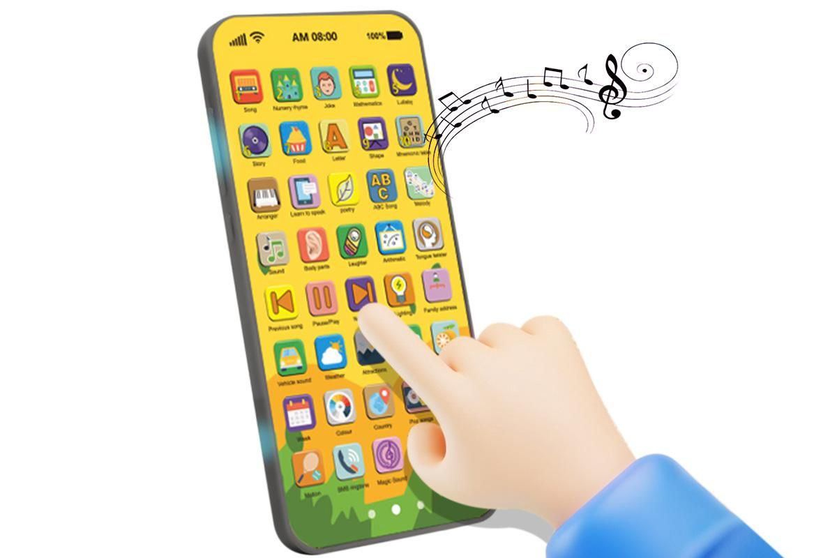 Learning Phone Toy with Over 10000 Educational Contents Touch Screen Early Education Gift for 3 year old+ - V1263-JX-6761-2