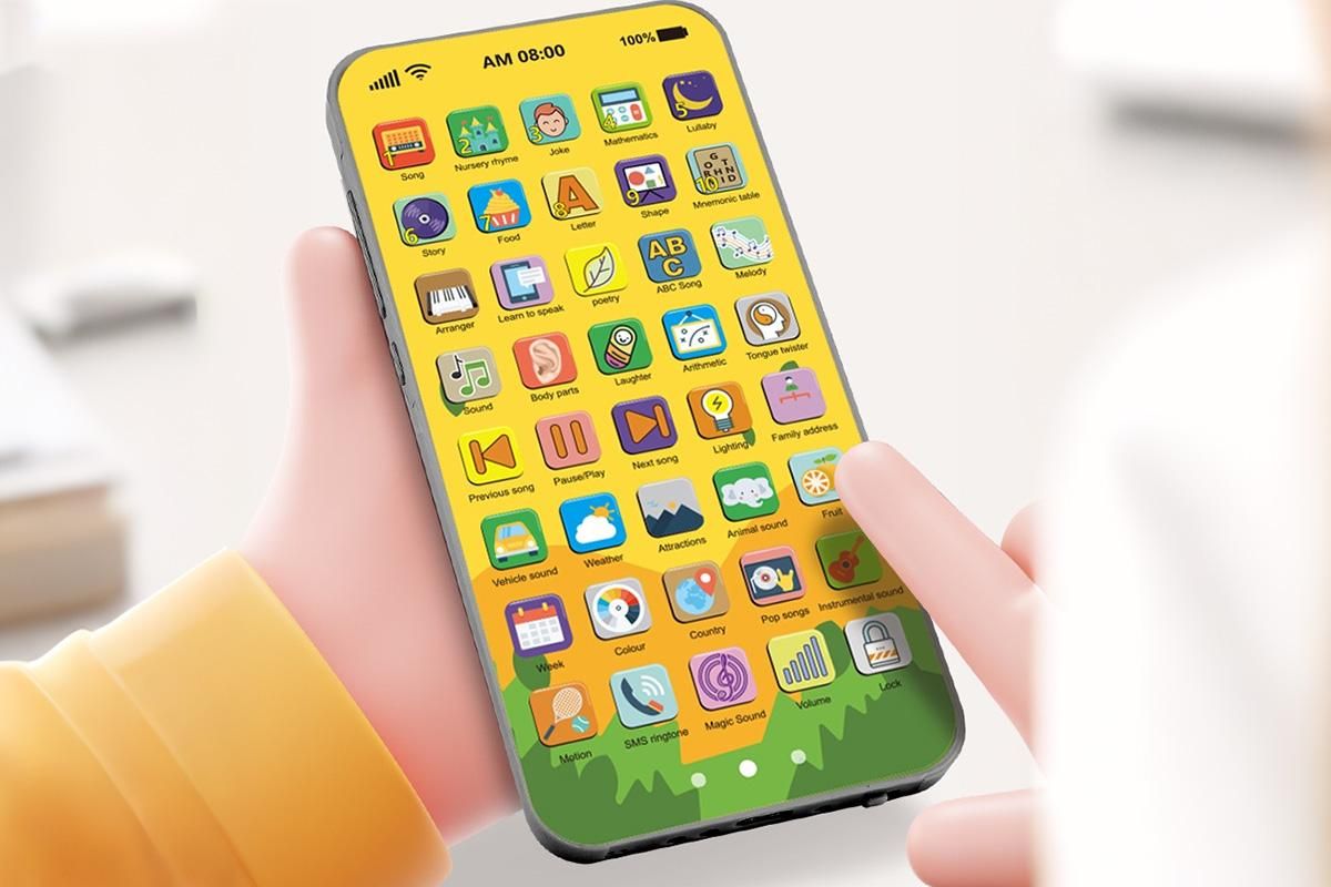 Learning Phone Toy with Over 10000 Educational Contents Touch Screen Early Education Gift for 3 year old+ - V1263-JX-6761-2
