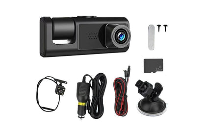 3 Channel Dash Cam Front and Rear Inside with 32GB SD Card 1080P Dash Camera Full HD 170 Degree Wide Angle V1263-JX-6763