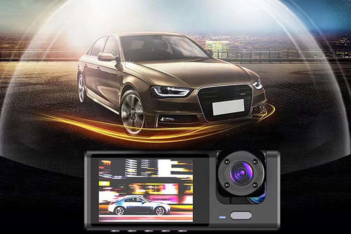 3 Channel Dash Cam Front and Rear Inside with 32GB SD Card 1080P Dash Camera Full HD 170 Degree Wide Angle V1263-JX-6763