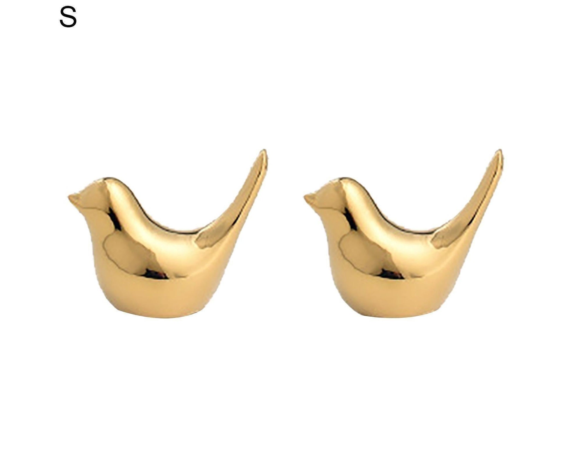 2Pcs Display Mold Wear-resistant Bird Pattern Ceramic Little Bird Statue Ornament for Bookshelf- S V1263-JX-677