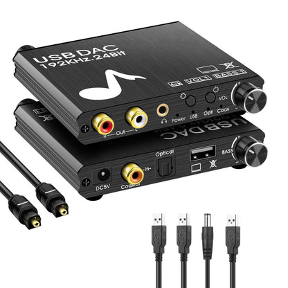 AY107 Digital to Analog Converter Optical Fiber Analog Audio Decoder USB Sound Card Digital Audio Converter V1263-JX-6787