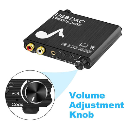 AY107 Digital to Analog Converter Optical Fiber Analog Audio Decoder USB Sound Card Digital Audio Converter V1263-JX-6787