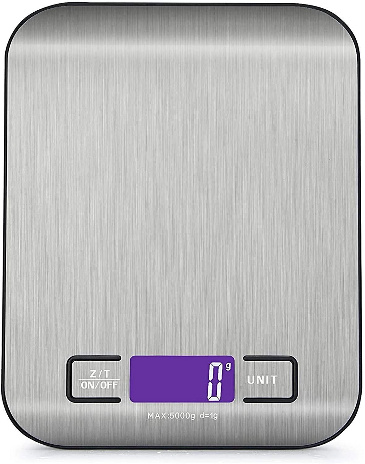 5KG Stainless Steel Digital Electronic Kitchen Scale Postal Scales 1g LCD Backlight Weight Black V1263-JX-6789