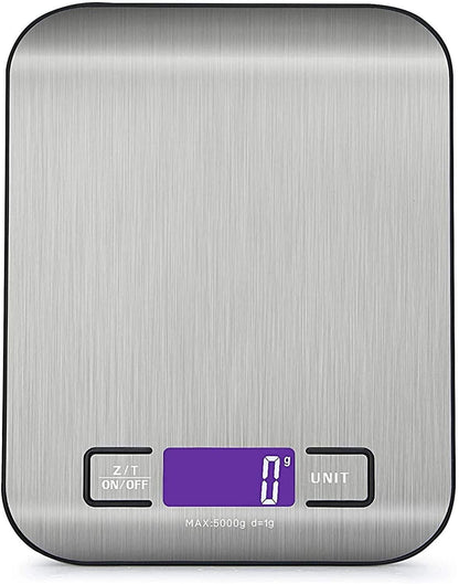 5KG Stainless Steel Digital Electronic Kitchen Scale Postal Scales 1g LCD Backlight Weight Black V1263-JX-6789