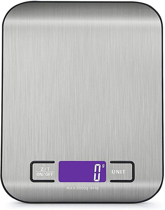 5KG Stainless Steel Digital Electronic Kitchen Scale Postal Scales 1g LCD Backlight Weight Black V1263-JX-6789