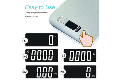 5KG Stainless Steel Digital Electronic Kitchen Scale Postal Scales 1g LCD Backlight Weight Black V1263-JX-6789