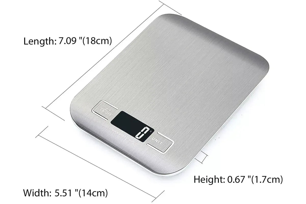 5KG Stainless Steel Digital Electronic Kitchen Scale Postal Scales 1g LCD Backlight Weight Black V1263-JX-6789