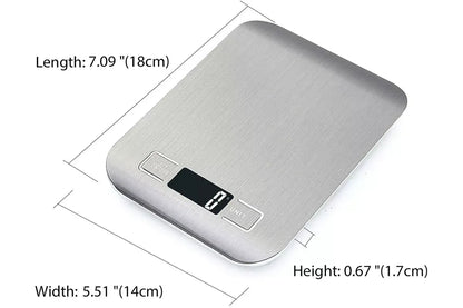 5KG Stainless Steel Digital Electronic Kitchen Scale Postal Scales 1g LCD Backlight Weight Black V1263-JX-6789