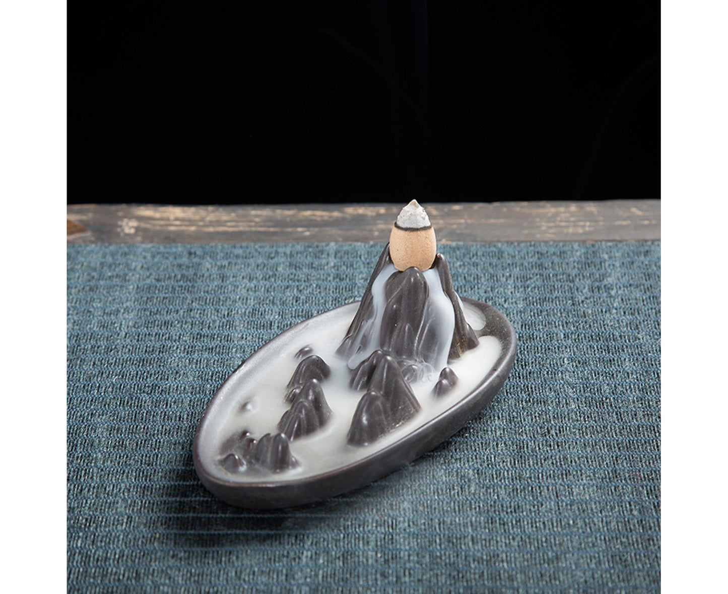 Teahouse Waterfall Lotus Backflow Incense Burner Ceramic Censer Home Decoration- C V1263-JX-680