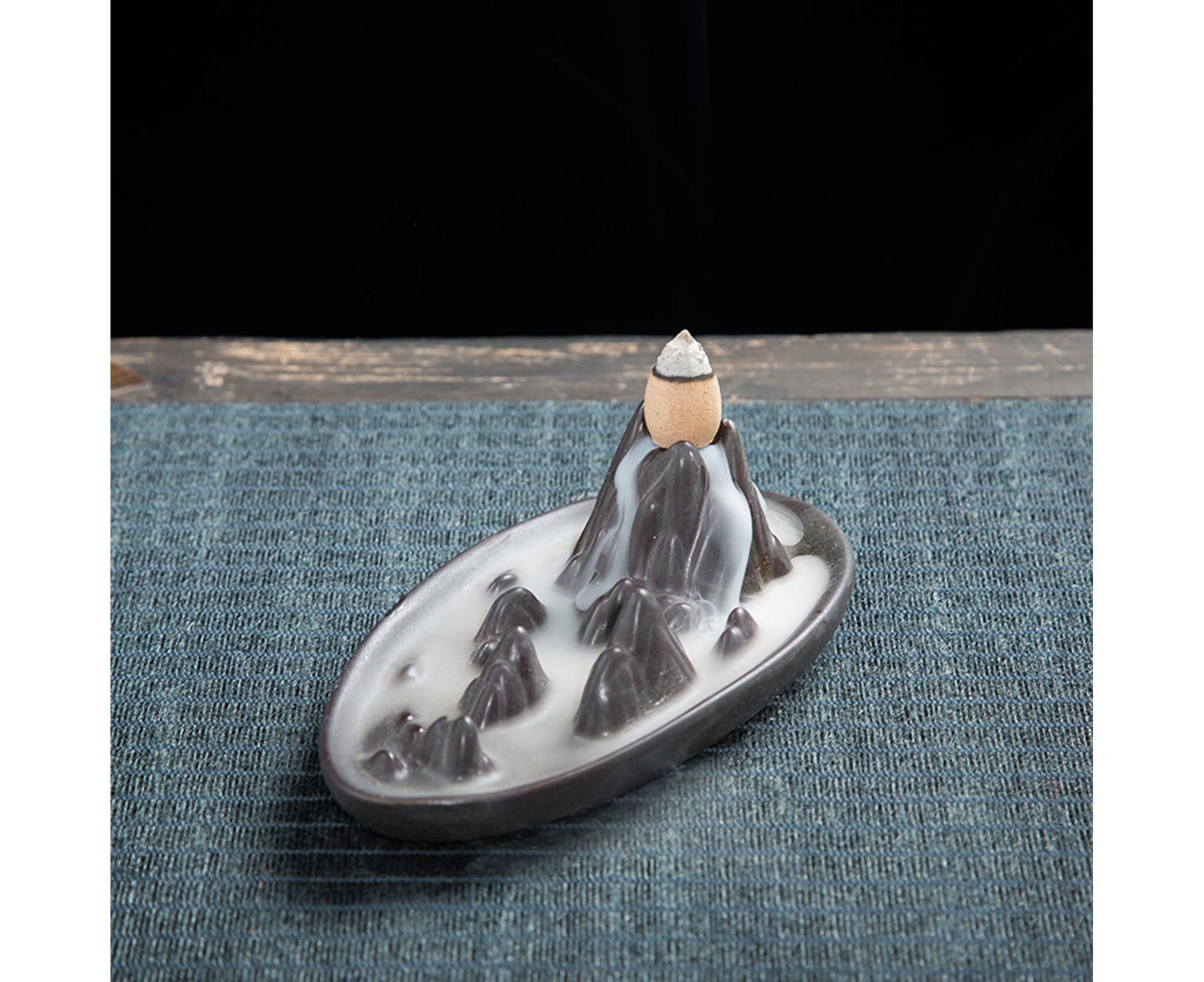 Teahouse Waterfall Lotus Backflow Incense Burner Ceramic Censer Home Decoration- C V1263-JX-680