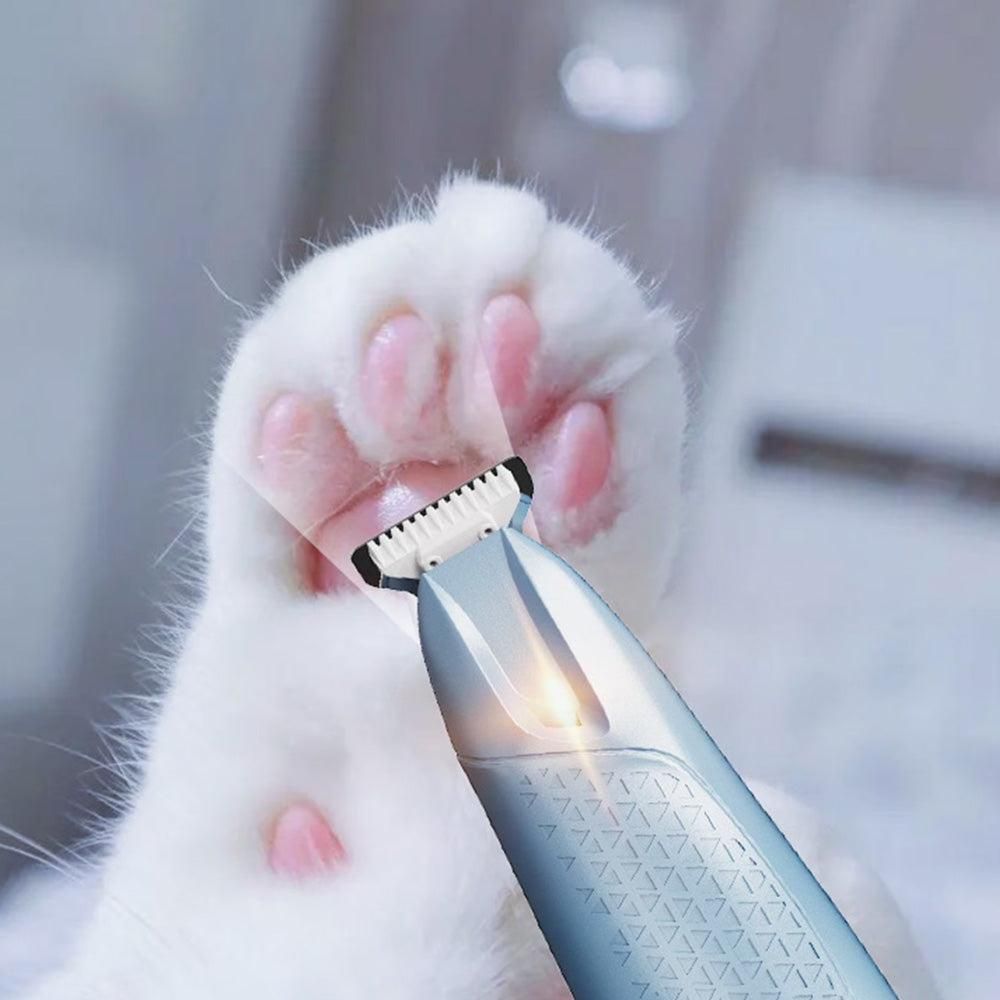 Pet Hair Trimmer Electric Clipper Rechargeable with LED Light for Pets Blue V1263-JX-6801
