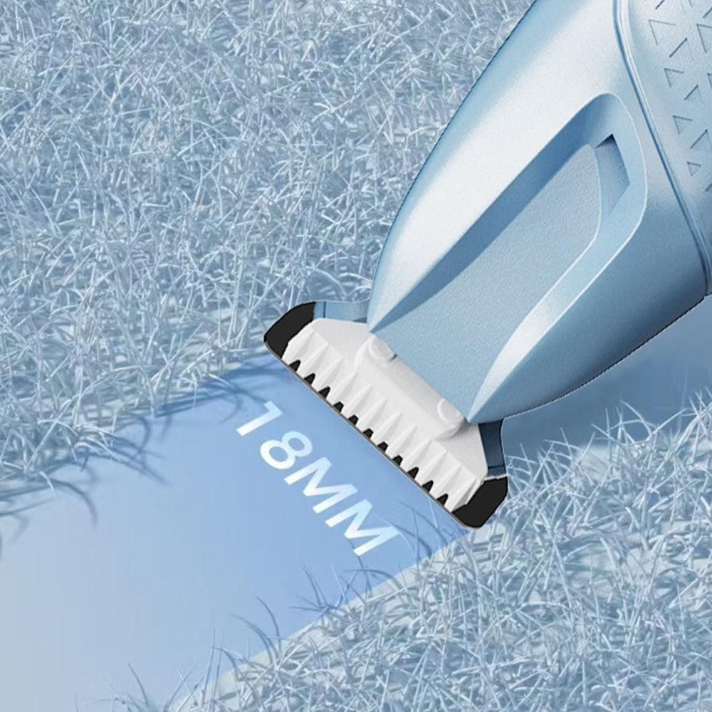 Pet Hair Trimmer Electric Clipper Rechargeable with LED Light for Pets Blue V1263-JX-6801