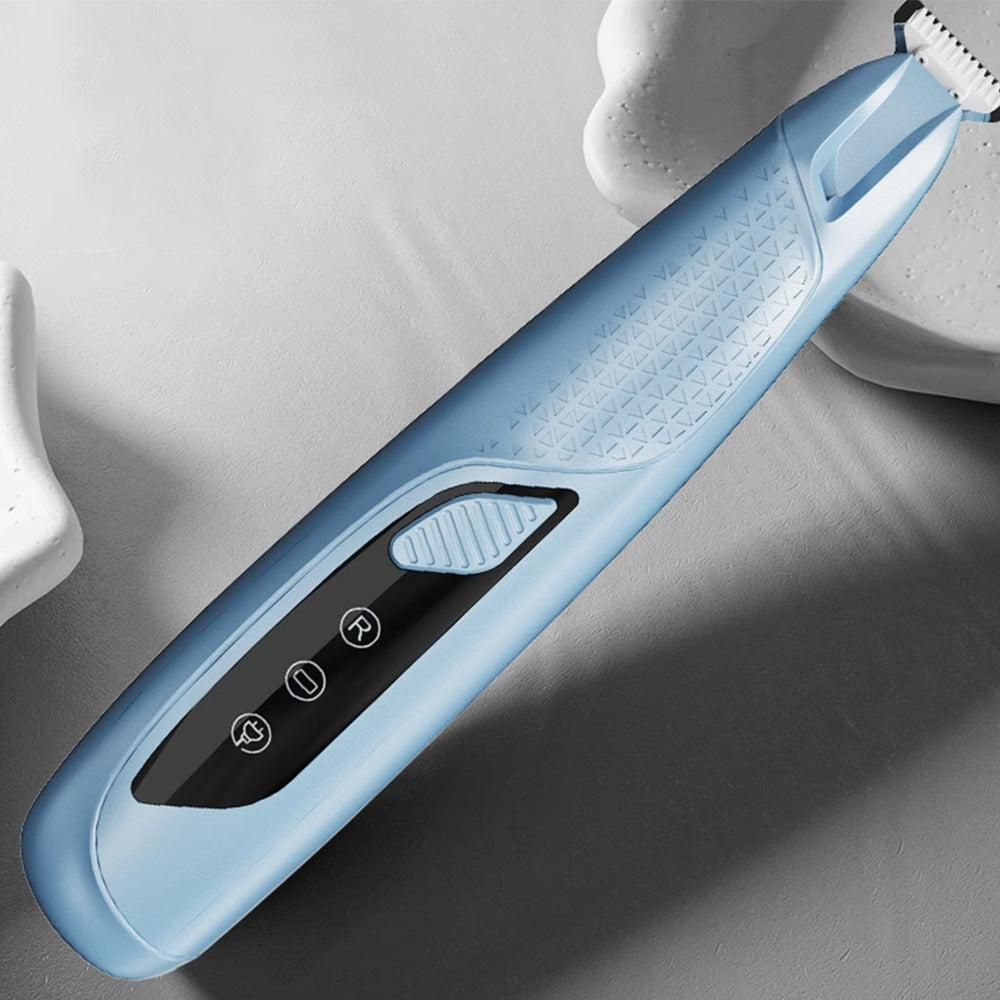 Pet Hair Trimmer Electric Clipper Rechargeable with LED Light for Pets Blue V1263-JX-6801