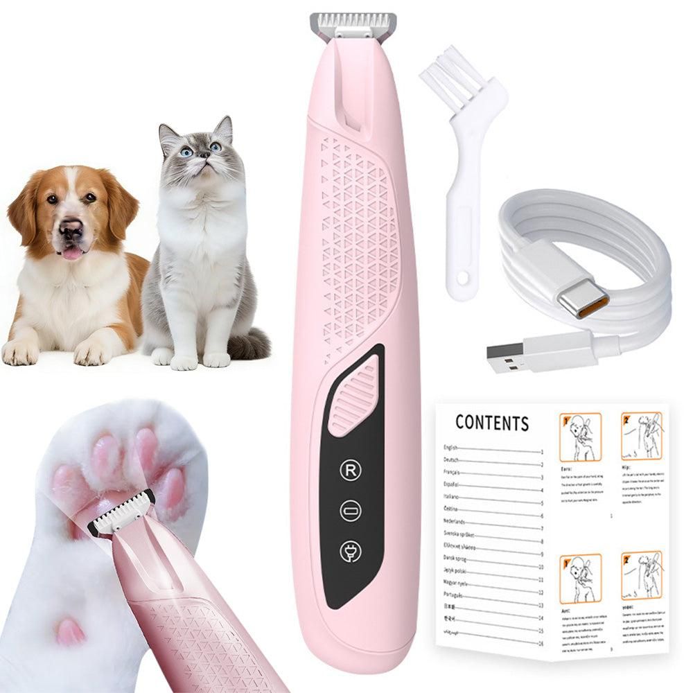 Pet Hair Trimmer Electric Clipper Rechargeable with LED Light for Pets Blue V1263-JX-6801