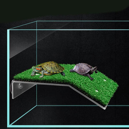 Turtle Basking Platform Simulation Grass Turtle Ramp for Fish Tank Aquarium - M V1263-JX-6803-2